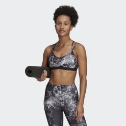 Biustonosz adidas Adidas Wms Sport-bh Yo Ess Ls, Kobiety. Czarne biustonosze sportowe damskie Adidas, bez wzorów, z poliesteru. Za 190.00 zł.