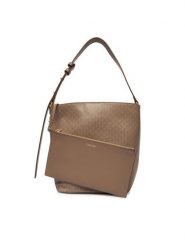 Calvin Klein Torebka Emblem Aop Medium Bucket LV04F3365G Beżowy. Brązowe torebki klasyczne damskie Calvin Klein, ze skóry, bez dodatków. Za 529.99 zł.