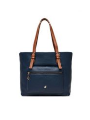 Beverly Hills Polo Club Torebka CEO-BHPC-C-001-08 Granatowy. Niebieskie shopper bag Beverly Hills Polo Club, bez wzorów, z materiału, bez dodatków. Za 249.99 zł.