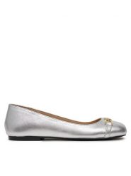 LOVE MOSCHINO Baleriny JA11011G1MIF090B Srebrny. Szare balerinki damskie Love Moschino, bez wzorów, ze skóry. Za 499.99 zł.