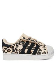 Adidas Sneakersy Superstar II Comfort Closure Elastic Lace KK2126 Beżowy. Brązowe buty sportowe dziewczęce Adidas, ze skóry, bez zapięcia. Za 279.99 zł.