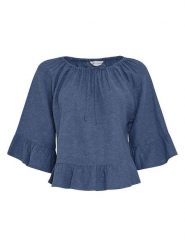 MOSS COPENHAGEN Bluzka "Viana" w kolorze granatowym rozmiar: XL. Niebieskie bluzki damskie Moss Copenhagen, xl, bez wzorów, bez kołnierzyka, bez ramiączek. Za 153.34 zł.
