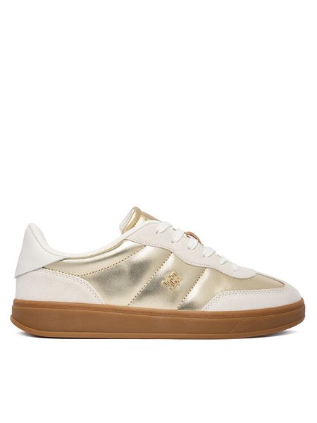 Tommy Hilfiger Sneakersy Mu Jackie Metallic FW0FW09026 Złoty. Żółte obuwie sportowe damskie Tommy Hilfiger, ze skóry, bez zapięcia. Za 489.99 zł.