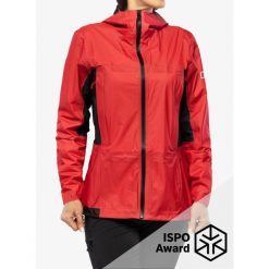Kurtka przeciwdeszczowa damska Berghaus MTN Guide Hyper Alpha Jacket. Czerwone kurtki damskie Berghaus, bez wzorów, bez kaptura. Za 959.99 zł.