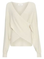 MOSS COPENHAGEN Sweter "Zinelle" w kolorze kremowym rozmiar: L/XL. Brązowe swetry klasyczne damskie Moss Copenhagen, l, ze splotem, bez kołnierzyka. Za 222.94 zł.