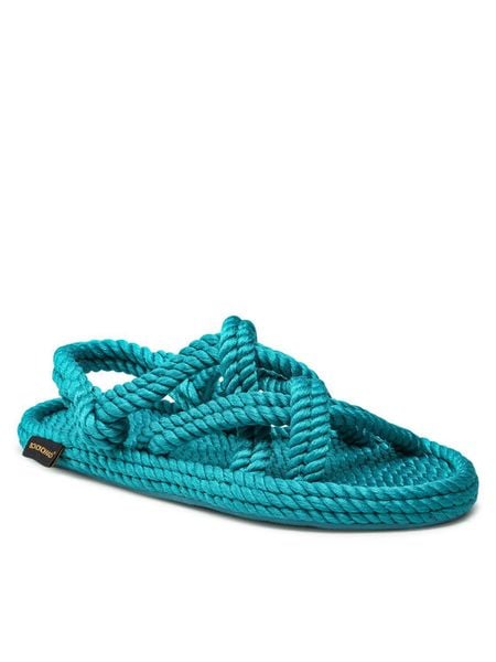 Bohonomad Sandały Bodrum BOD.0090.WRS Niebieski. Niebieskie sandały damskie Bohonomad, bez wzorów, z materiału, bez obcasa, na płaskiej podeszwie, bez zapięcia. Za 329.99 zł.