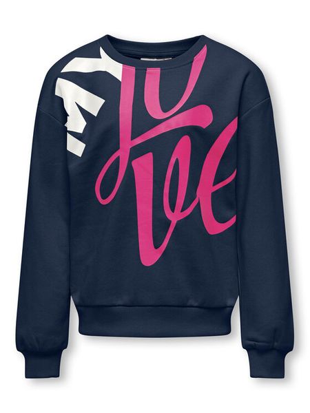 Kids ONLY Bluza 15307827 Granatowy Regular Fit. Niebieskie bluzy dziewczęce Kids Only, bez wzorów, z syntetyku, bez ramiączek, bez kaptura. Za 79.99 zł.