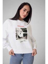 Guess Bluza 184347 Biały Classic Fit. Białe bluzy damskie Guess, l, z aplikacjami, z bawełny, bez kaptura. Za 394.99 zł.