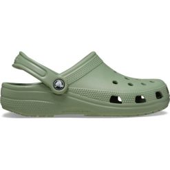 Klapki Crocs Classic. Zielone klapki damskie Crocs, bez wzorów, bez obcasa, bez zapięcia. Za 199.99 zł.