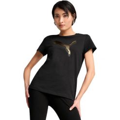 Koszulka Puma Ess Metallic Tee, Kobiety. Czarne koszulki sportowe damskie Puma, l, bez wzorów, z bawełny, bez ramiączek. Za 140.00 zł.