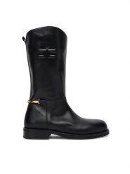 Elisabetta Franchi Kozaki F4-A6E-0449 Czarny. Czarne kozaki dziewczęce Elisabetta Franchi, bez wzorów, ze skóry, bez obcasa, bez zapięcia. Za 1,259.00 zł.