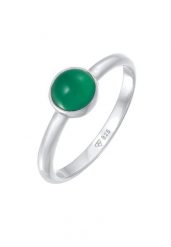 Elli PREMIUM Damski soliter Basic zielony agat w rodowanym srebrze 925 Sterling Silver Pierścionki 1 ct. Szare pierścionki damskie Elli PREMIUM, z agatem, srebrne. Za 241.39 zł.