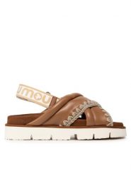 Mou Sandały New Bio # 03 Criss-Cross Upper SW461004C Brązowy. Brązowe sandały damskie Mou, bez wzorów, ze skóry, bez obcasa, na płaskiej podeszwie, bez zapięcia. Za 439.99 zł.