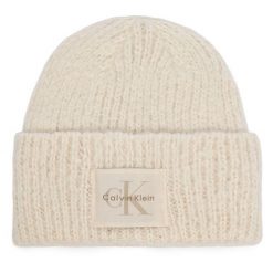 Czapka Calvin Klein. Białe czapki damskie Calvin Klein, na zimę, bez wzorów. Za 209.99 zł.