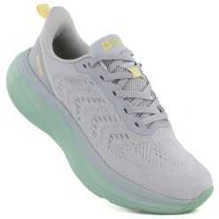 Półbuty sportowe damskie na platformie szare Big Star TT274048. Szare półbuty damskie Big Star, bez wzorów, z tkaniny, bez obcasa, na platformie, bez zapięcia. Za 259.99 zł.