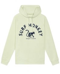 Bluza bawełny organicznej –zakrzywione logo –kapturem /dla dorosłych (limonkowa). Zielone bluzy damskie SURF MONKEY, uniwersalny, bez wzorów, z bawełny, z kapturem. Za 345.00 zł.