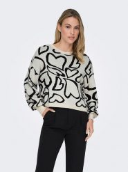 ONLY Sweter w kolorze czarno-szarym rozmiar: XS. Czarne swetry klasyczne damskie Only, xs, bez kołnierzyka. Za 65.85 zł.