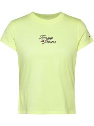 TOMMY JEANS Koszulka w kolorze żółtym rozmiar: L. Żółte bluzki damskie Tommy Jeans, l, bez wzorów, z jeansu, bez kołnierzyka, bez ramiączek. Za 96.60 zł.