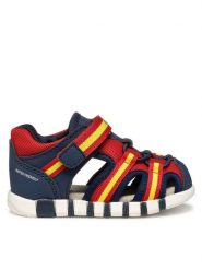 Geox Sandały B Sandal Iupidoo B555PA 05014 C0735 Granatowy. Niebieskie sandały chłopięce Geox, z materiału, bez zapięcia. Za 139.99 zł.