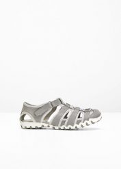 Sandały. Czarne obuwie sportowe damskie bonprix, z gumy, bez zapięcia. Za 109.99 zł.