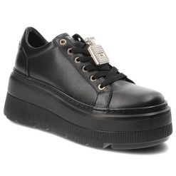 Czarne Sneakersy Chebello Modne Obuwie Damskie. Czarne obuwie sportowe damskie CheBello, na wiosnę, ze skóry, bez zapięcia. Za 459.00 zł.