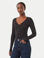 Tommy Jeans Bluzka DW0DW23259 Czarny Slim Fit. Czarne bluzki damskie Tommy Jeans, s, bez wzorów, z jeansu, bez kołnierzyka, bez ramiączek. Za 189.99 zł.