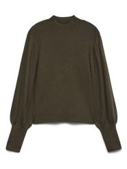Vero Moda Sweter w kolorze khaki rozmiar: M. Brązowe swetry klasyczne damskie Vero Moda, m, prążkowane, bez kołnierzyka. Za 129.95 zł.