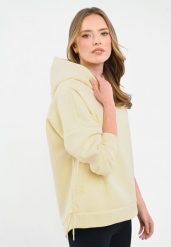 Bluza oversize z kapturem B-SIGI. Żółte bluzy damskie Volcano, s, bez wzorów, z dzianiny, z kapturem. Za 159.99 zł.