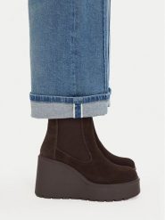 Badura Botki C-JANE-HY60195-7 Brązowy. Brązowe botki damskie Badura, ze skóry, bez obcasa, na koturnie, bez zapięcia. Za 279.99 zł.
