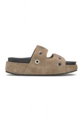Inuikii SUEDE STUDS Klapki damskie. Brązowe klapki damskie Inuikii, bez wzorów, ze skóry, bez obcasa, na platformie, bez zapięcia. Za 739.99 zł.