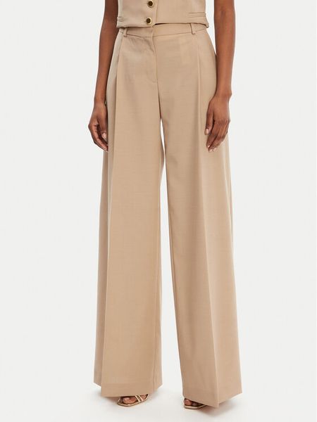 Marciano Guess Spodnie materiałowe 5GGB08 7294A Beżowy Regular Fit. Brązowe spodnie materiałowe damskie Marciano Guess, z aplikacjami, z materiału. Za 459.99 zł.