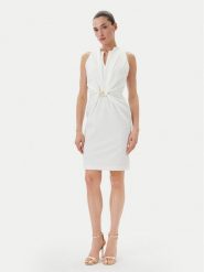 Rinascimento Sukienka koktajlowa CFC0123794003 Biały Regular Fit. Białe sukienki damskie Rinascimento, bez wzorów, z syntetyku, wizytowe, bez ramiączek. Za 409.99 zł.