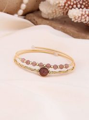 Pierres delicates Pozłacana bransoletka z kwarcem rozmiar: onesize. Brązowe bransoletki damskie Pierres delicates, pozłacane. Za 56.99 zł.