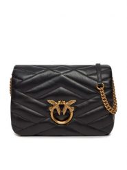 Pinko Torebka Love Click Classic Puff AI 23-24 PLTT 101585 A1ET Czarny. Czarne listonoszki damskie Pinko, bez wzorów, ze skóry, bez dodatków. Za 1,199.00 zł.
