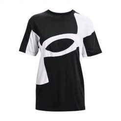 Koszulka sportowa damska Under Armour Live Graphic Pre Fall SS. Czarne koszulki sportowe damskie Under Armour, m, bez wzorów, z bawełny, bez ramiączek, trekkingowe. Za 259.00 zł.