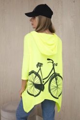 Bluza z nadrukiem roweru żółty neon. Żółte bluzy damskie KESI, l, bez wzorów, z bawełny, z kapturem. Za 218.51 zł.