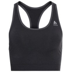 Biustonosz sportowy damski Odlo SEAMLESS MEDIUM z Ceramicool czarny. Czarne koszulki sportowe damskie ODLO, xs, bez wzorów, bez ramiączek. Za 161.99 zł.