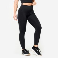 Legginsy do treningu siłowego damskie Domyos seamless. Czarne legginsy damskie DOMYOS, xl, bez wzorów, z elastanu. Za 109.99 zł.
