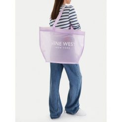 Torebka Nine West. Fioletowe shopper bag Nine West, bez wzorów, bez dodatków. Za 79.99 zł.