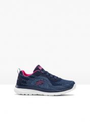 Sneakersy Skechers z pianką memory. Niebieskie obuwie sportowe casual damskie bonprix, bez zapięcia. Za 269.99 zł.