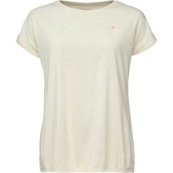 Damska koszulka LOAP Buda M — lekka, z nitką Lurex. Białe bluzki damskie ZSPORT, m, bez wzorów, bez kołnierzyka, bez ramiączek. Za 148.99 zł.