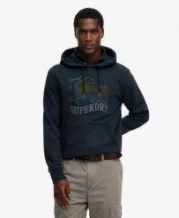 Superdry Bluza z kapturem Outdoors Mountain Relaxed – ECLIPSE NAVY. Niebieskie bluzy damskie Superdry, xl, bez wzorów, z bawełny, z kapturem. Za 345.10 zł.