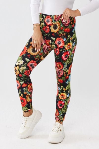 Klasyczne wygodne legginsy w maki OVERSIZE PLUS SIZE XXL JESIEŃ. Czarne legginsy damskie Moda Size Plus Iwanek, na co dzień, na jesień, l, bez wzorów, z bawełny, eleganckie, mini. Za 89.90 zł.