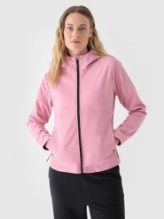 4F Kurtka softshell wiatroodporna membrana 5000 damska - różowa XS. Czerwone kurtki damskie 4F, na zimę, m, bez wzorów, z dzianiny, z kapturem. W wyprzedaży za 199.99 zł.