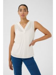 Kaffe Bluzka w kolorze kremowym rozmiar: 44. Brązowe bluzki damskie Kaffe, s, bez wzorów, z wiskozy, klasyczne, bez kołnierzyka, bez ramiączek. Za 56.99 zł.
