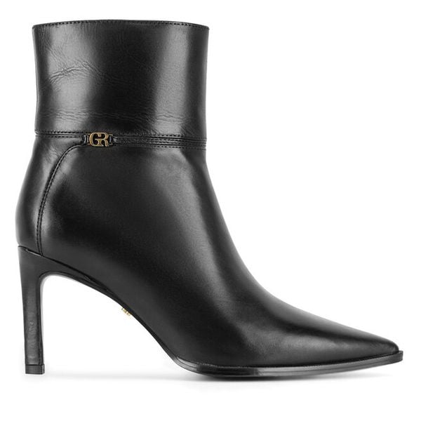 Botki GINO ROSSI. Czarne botki damskie Gino Rossi, bez obcasa, na szpilce, bez zapięcia. Za 429.99 zł.