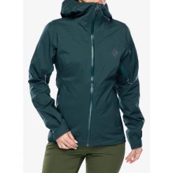 Kurtka przeciwdeszczowa damska Black Diamond Fineline Stretch Shell. Zielone kurtki damskie Black Diamond, bez wzorów, bez kaptura. Za 681.00 zł.