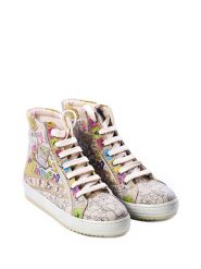 Goby Sneakersy w kolorze beżowym ze wzorem rozmiar: 37. Brązowe obuwie sportowe damskie Goby, z materiału, za kostkę, bez zapięcia. Za 195.99 zł.