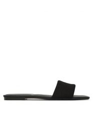 Calvin Klein Klapki Square Flat Sndl Canvas Hw HW0HW03129 Czarny. Czarne klapki damskie Calvin Klein, bez wzorów, z materiału, bez obcasa, bez zapięcia. Za 329.99 zł.