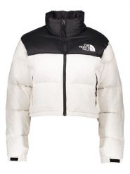 The North Face Kurtka puchowa "Nuptse" w kolorze biało-czarnym rozmiar: S. Białe kurtki damskie The North Face, s, bez wzorów, z puchu, bez kaptura. Za 724.78 zł.